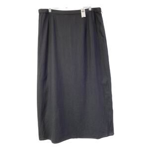 Old Navy Linen Blend Column Midi Maxi Skirt Size XL Black Church Neutral Modest